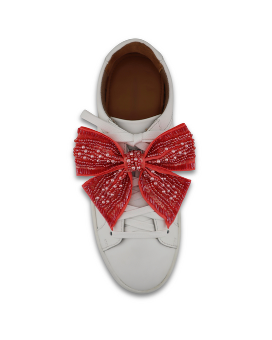 Coral Beaded Bows