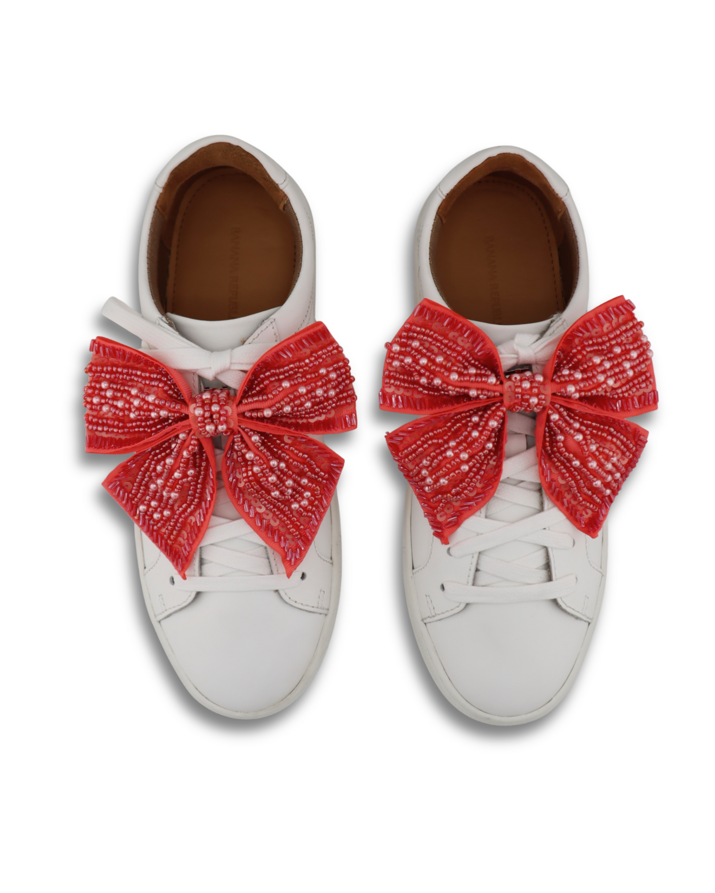 Coral Beaded Bows