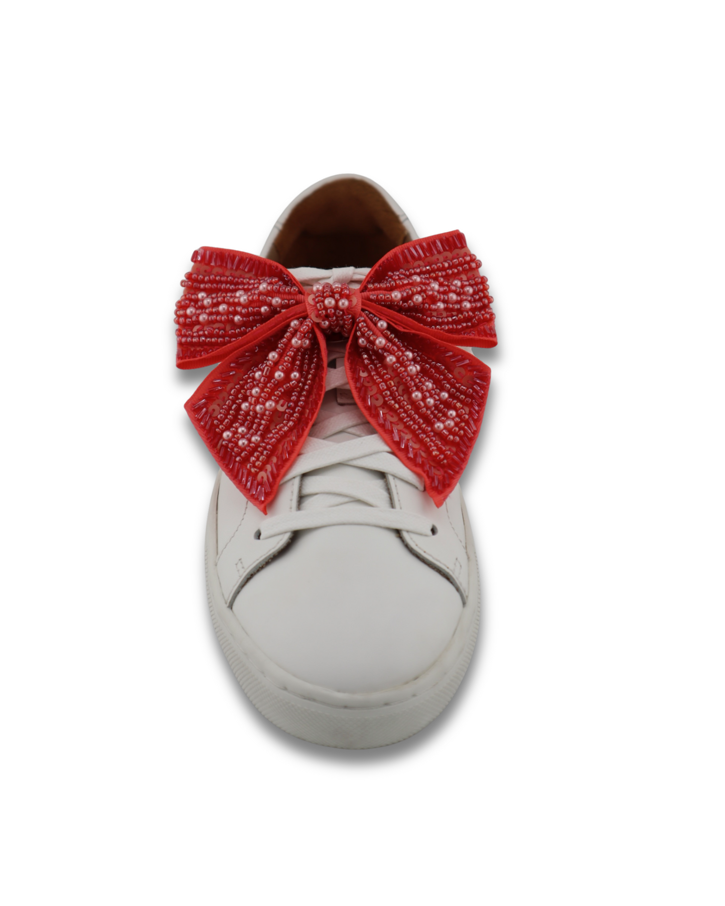Coral Beaded Bows