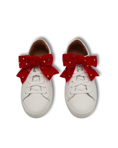 Rhinestones Red Velvet Bows