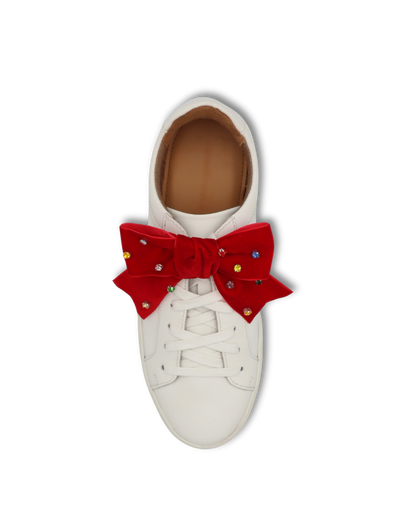 Rhinestones Red Velvet Bows